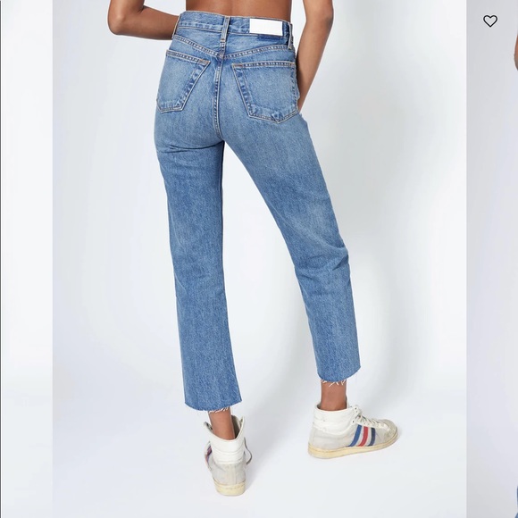 Re/Done High Rise Stovepipe Jeans in Medium Vain - Picture 3 of 9